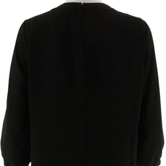 NWT DENNIS BASSO COLD SHOULDER BLOUSE TANK SET BLACK - Picture 7 of 15